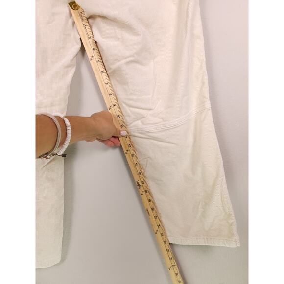 Pilcro by Anthropologie Corduroy Utility Pants Size 31 Ivory Cream Straight Leg - Picture 6 of 16